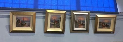 W. Jones, set of four modern oils, 'Harbour scenes', 19 x 24 and 24 x 19cm