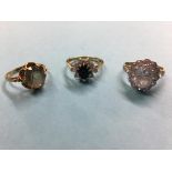 Three 9ct rings, 8.7g