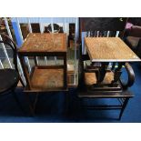 Carver chair and three small occasional tables