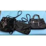 Three leather handbags, Emy etc.