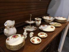 Quantity of Royal Albert Old Country Roses china, including a mirror