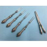 Silver handled glove stretchers etc.