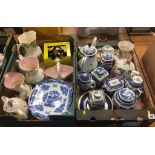 Quantity of Ringtons and Maling china, in two trays