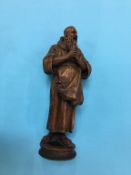 Carved oak figure of a monk 41cm Height