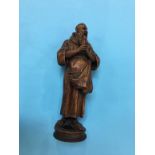 Carved oak figure of a monk 41cm Height