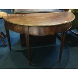 A 19th century mahogany half moon hall table