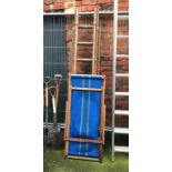 Quantity of wooden ladders and two deck chairs