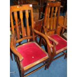Pair of oak carver chairs
