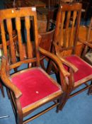 Pair of oak carver chairs