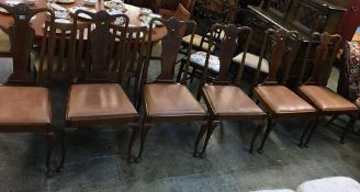 A set of six mahogany chairs