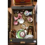 Tray of assorted including Maling, Crown Devon lustre etc.