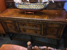 Oak barley twist sideboard