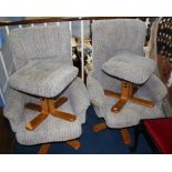 Pair of armchairs and footstool