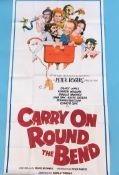 A three sheet size poster 'Carry on Round the Bend'