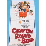 A three sheet size poster 'Carry on Round the Bend'