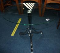 Chrome and glass top occasional table