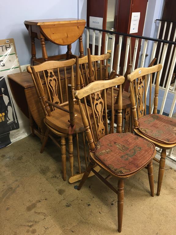 Kitchen table and six chairs etc.