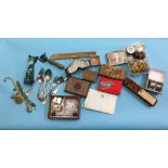 Box of assorted including costume jewellery etc.