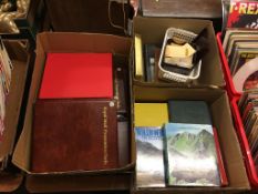 Three boxes, Wainwrights guides and stamps