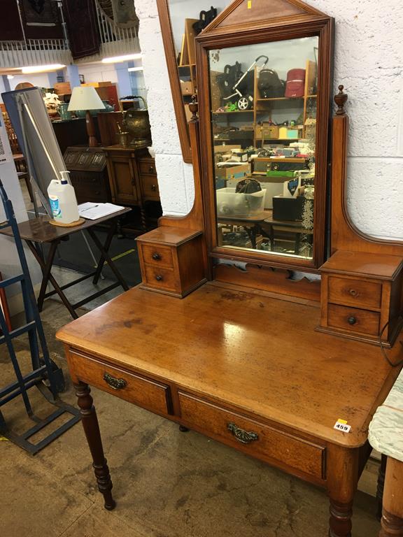 A mahogany dressing table and a washstand