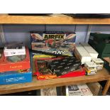 Toys including Hornby train set, Tonka trucks, Air Fix VE day kit etc.