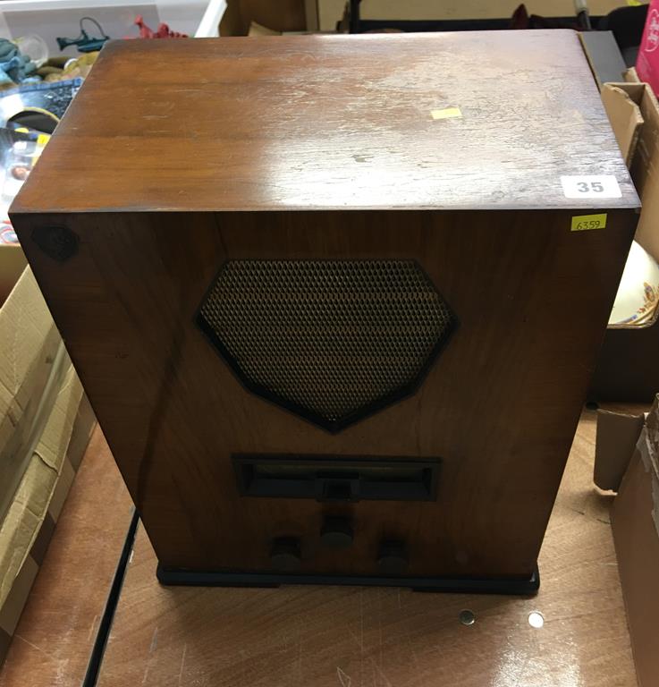 Art Deco walnut radio