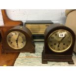 Two mantle clocks and a radio