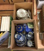 Two boxes including Booths and Johnson Bros china