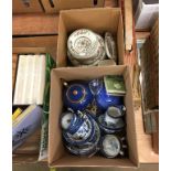 Two boxes including Booths and Johnson Bros china