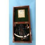 A Husun sextant, in fitted mahogany case, made for John Lilley and Sons Ltd, North Shields