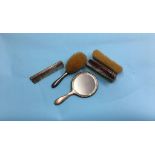 Tortoise shell and silver dressing table set