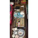 Four boxes of assorted including china and cutlery