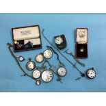 Collection of pocket watches, Alberts and fobs