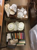 Four boxes of assorted including Midwinter dinner china, Royal Albert tea set