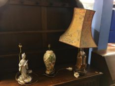 Three various table lamps