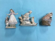 Two Nao figures and a Lladro group (3)