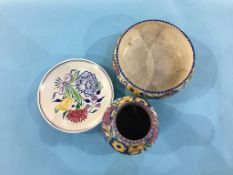 A Poole pottery vase, a plate and a bowl (3)