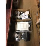 Two boxes of assorted bowls, juicer etc.