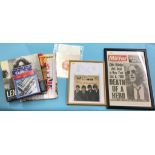 Beatles memorabilia; including a copy of 'My Bonnie', 1965 Fan Club record etc.