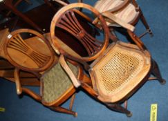 A pair of Ships carver chairs, with cane work seats