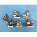 Five Hummel figures