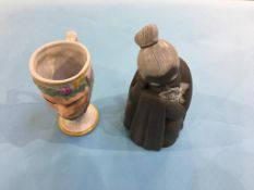 A pottery 'Frog mug' and a Lladro figure of a monk (2)