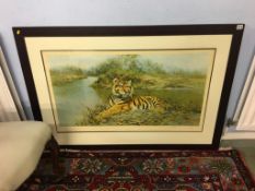 After David Shepherd, 'Tiger in the sun ', No. 245 of 850, signed in pencil, 125 x 86cm