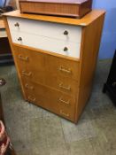 A G Plan Gomme chest of drawers, headboard and dressing table