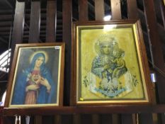 Two vintage framed Catholic prints