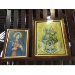 Two vintage framed Catholic prints