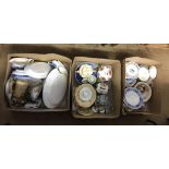 Three boxes of glass and china