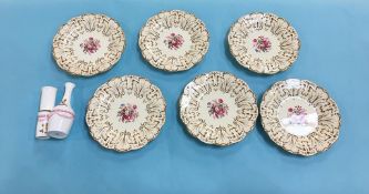 Three pieces of Royal Doulton 'The Ritz' and a set of six Royal Cauldon plates