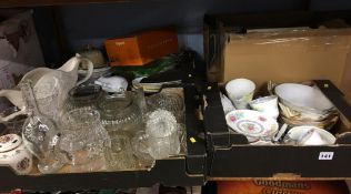 Four boxes of assorted china and glass