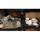 Four boxes of assorted china and glass